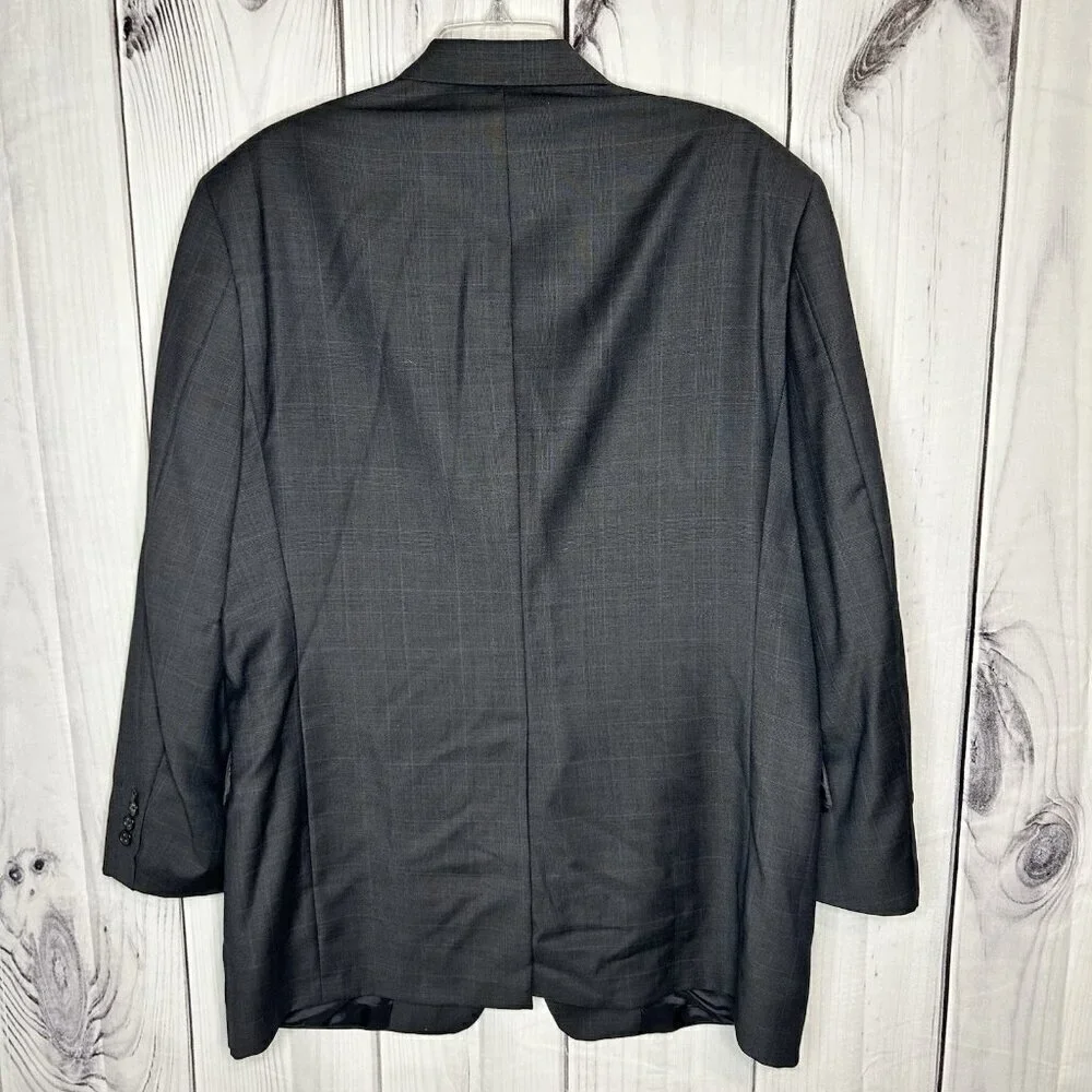 Hart Schaffner Marx Gray Glen Check Sport Coat Blazer 42R Vintage Union Made USA